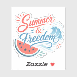 Zomer en vrijheid Patriottische 4 juli esthetiek Sticker