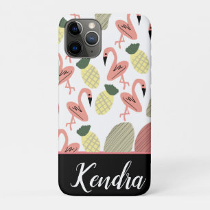 Zomer Flamingo Hand Getekende Doodles iPhone 11 Pro Hoesje