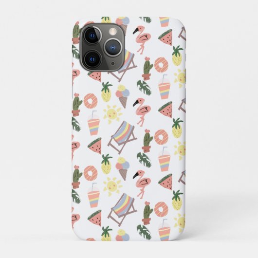 Zomer Flamingo Hand Getekende Doodles Case-Mate iPhone Case (Achterkant)