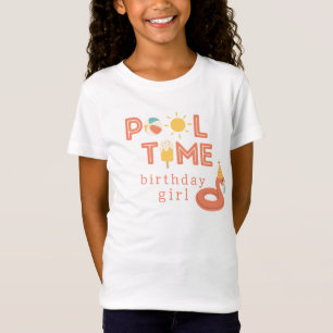 zomer flamingo ijslolly kids verjaardag zwembad fe t-shirt