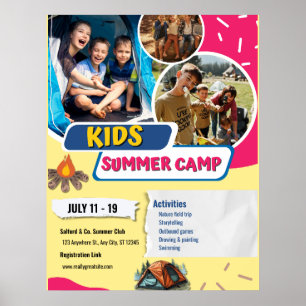 Zomer Flyer voor Kinderen Kamp, Kinderen Bootcamp Poster