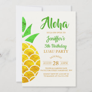 Zomer Folie Goud Geometrische Ananas Verjaardag Kaart
