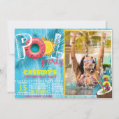 Zomer Foto Pool Party Verjaardag Kaart (Voorkant)