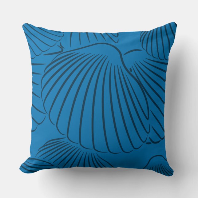 Zomer Frans-blauw Seashell Pattern Sierkussen (Voorkant)
