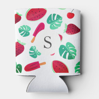 Zomer Fruit & Palmblad | Monogram Blikjeskoeler