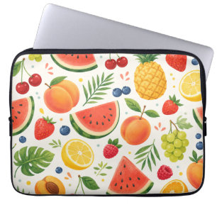 Zomer Fruitpatroon Stof Tropische Watermeloen Laptop Sleeve