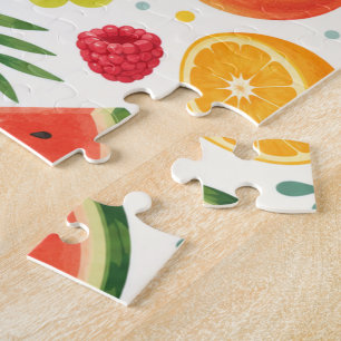Zomer Fruitpatroon Stof Tropische Watermeloen Legpuzzel