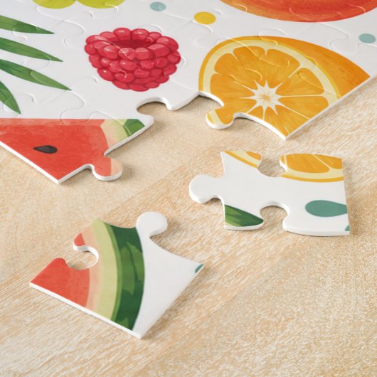 Zomer Fruitpatroon Stof | Tropische Watermeloen Legpuzzel (Zijkant)