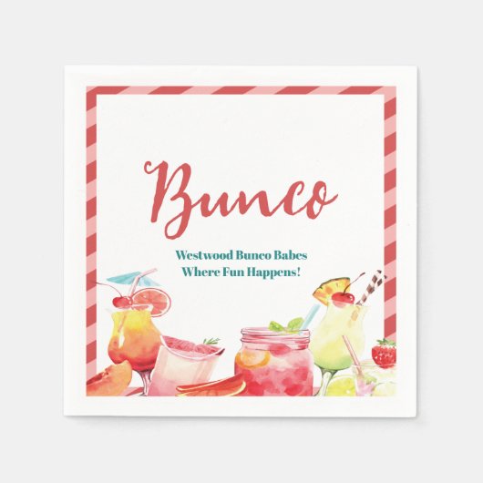 Zomer Fun Buurt Bunco Servet (Voorkant)