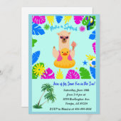 Zomer Fun Lama in een Duck Inner Tube Pool Party I Kaart (Voorkant / Achterkant)
