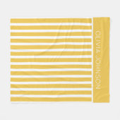 Zomer Geel Gestreepte  Naam Fleece Deken (Voorkant (Horizontaal))