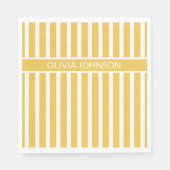 Zomer Geel Gestreepte Naam Servet (Voorkant)