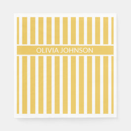 Zomer Geel Gestreepte  Naam Servet