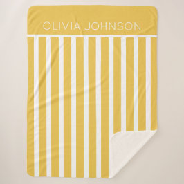 Zomer Geel Gestreepte  Naam Sherpa Deken