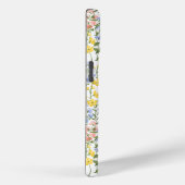 Zomer Geel Perzik Wildflower Monogrammed Initiaal Case-Mate iPhone Case (Achterkant / Rechts)