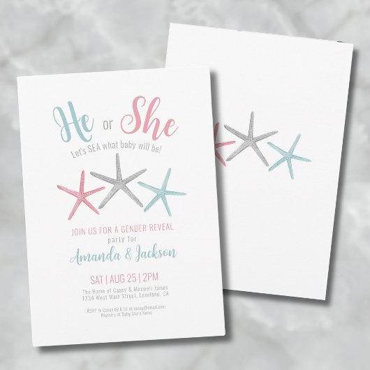 Zomer Gender Reveal Party Kaart