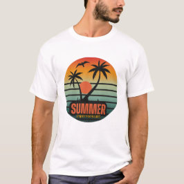 Zomer, Geniet van je leven, Retro zonnestrand T-shirt