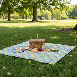 Zomer geruit picknick fleece deken