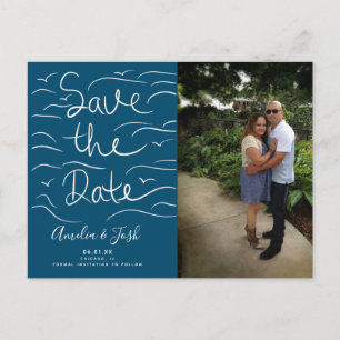 Zomer Golven Strand Save the Date Foto Ansichtkaar Briefkaart
