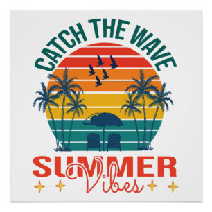 Zomer Golven Vangen Perfect Poster