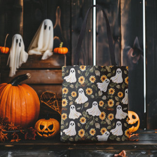 Zomer Gothic Geesten en Zonnebloemen Spooky Draagtas