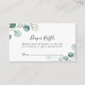 Zomer Groen Eucalyptus Blad Luier Raffle Ticket Informatiekaartje (Voorkant)