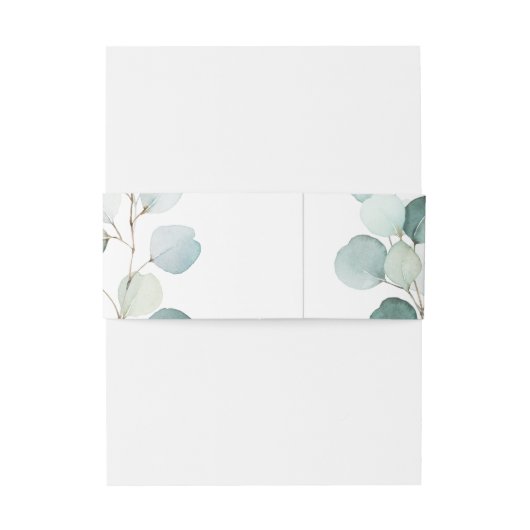 Zomer Groen Eucalyptus Bladgroen Bruiloft Uitnodig Uitnodigingen Wikkel (Achterkant Voorbeeld)
