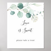 Zomer Groen Eucalyptus Loof Liefde Is Zoete Bord Poster (Voorkant)