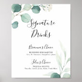 Zomer groen Eucalyptus Signature Dranken Bord Poster (Voorkant)