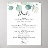 Zomer groen Eucalyptus Trouw Dranken Menu Bord Poster (Voorkant)