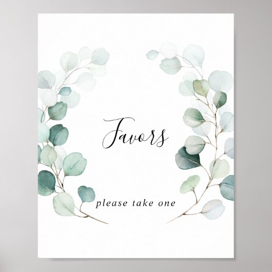 Zomer groen eucalyptusblad gunst teken poster (Voorkant)