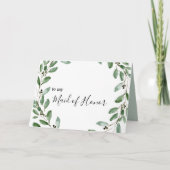 Zomer groenblijvende eucalyptus getuige dank je we bedankkaart (Voorkant)