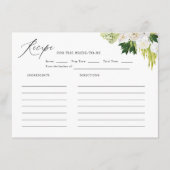 Zomer Groene Bruiloftsdouche Recept Informatiekaartje (Voorkant)