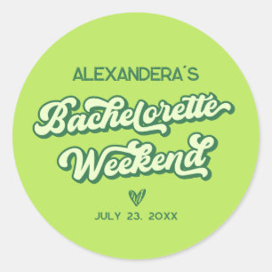 Zomer Groene Zwembad Feest Bruidsfeest Favoriet Ronde Sticker