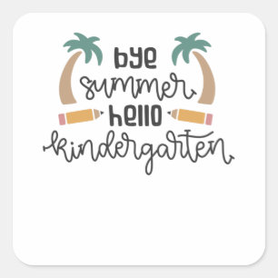 Zomer Hallo Kindergarten leren Vierkante Sticker