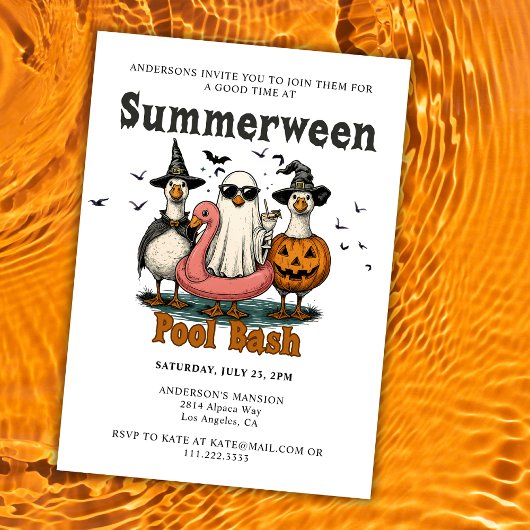 Zomer Halloween Feest Kaart