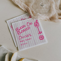 Zomer Hand Drawn Roze Baby aan boord van Baby show