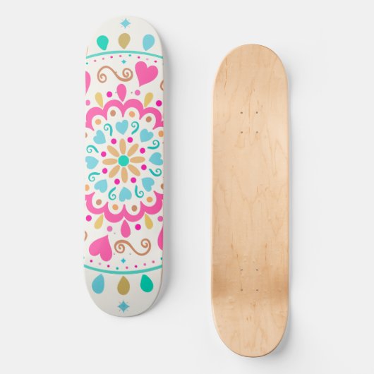 Zomer Hart Mandala Skateboard (Voorkant)
