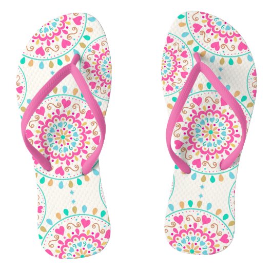 Zomer Hart Mandala Teenslippers (Voetbed)