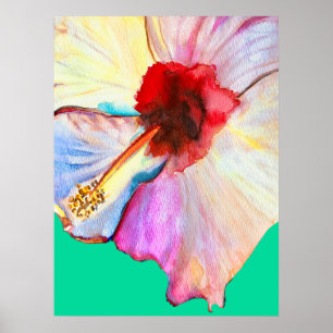 Zomer hibiscus bloemen poster