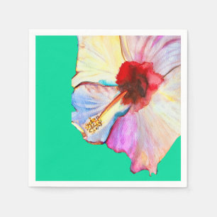 Zomer hibiscus watercolor kunst servet