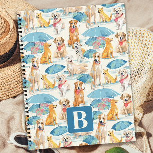 Zomer Honden Kleurrijk Gepersonaliseerd Monogram P Notitieboek