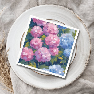 Zomer Hortensia's   Roze & Blauwe Kustbloemen Servet