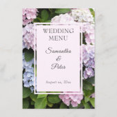 Zomer Hydrangea Bloesems Wedding Menu (Voorkant)