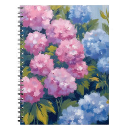 Zomer Hydrangea's | Roze & Blauwe Kustbloemen Notitieboek