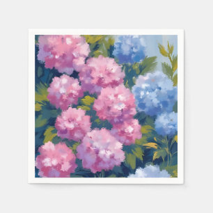 Zomer Hydrangea's   Roze & Blauwe Kustbloemen Servet
