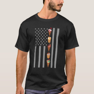 Zomer Ice Cream Kegels Liefhebber American Flag Gi T-shirt