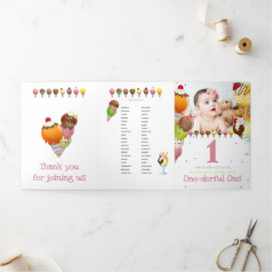 Zomer ijs foto feestje drieluik uitnodiging