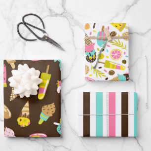Zomer Ijs Verpakkings Papier Set van 3 Inpakpapier Vel