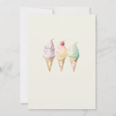 Zomer Ijsje 3e Verjaardagsuitnodiging Kaart (Achterkant)